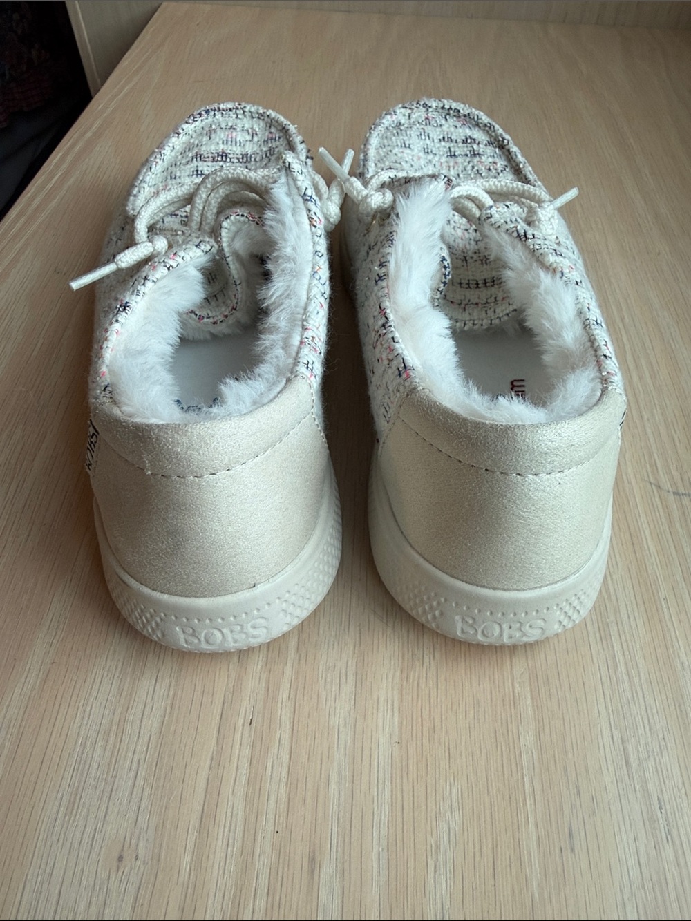 🔥 HOT DEAL BOBS Skechers Cream Tweed Lace-Up Sneakers with Multicolor.. So Cute! - Picture 7 of 13